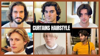 Trendy Curtains Hairstyle for Men  Curtains Haircut [upl. by Alleirbag]