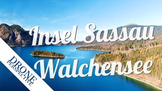 Insel Sassau im Walchensee  Drone video in 4K [upl. by Nnayr]