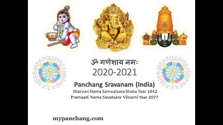 Panchanga Shravanam Predictions For Sharvari Nama Samvatsara 1942  English Year 202021 India [upl. by Ynnam]