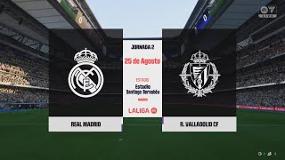 Real Madrid vs Valladolid  jornada 2  liga ea sports con comentarios [upl. by Uehttam343]