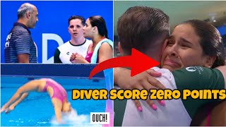 Mexican Diver Aranza Vazquez Scores ZERO Point 00 Dive in 3M Springboard at Paris Olympics 2024 [upl. by Frodina]