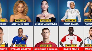 AGE COMPARISON Famous Football Players And Their WivesGirlfriends😱🔥 [upl. by Latoyia]