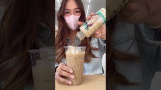 making the viral ice cream latte hack ☕️🍦korean convenience store drinks ASMR shorts [upl. by Akimed631]