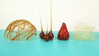 COMO FAZER DECORAÇÕES DE CARAMELO COMO CHEF DOMA FRUTAS NOZES E FIOS [upl. by Bridie]