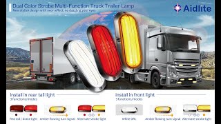 Dual color Strobe Multifunction FrontRear Truck Trailer Lamp [upl. by Robma732]