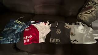 Minejerseys Arsenal Madrid Ajax kits unboxing review [upl. by Warwick]