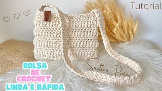 Tutorial INCRÍVEL dessa Bolsa de Croche PERFEITA e Linda  Muito Facil e Rapida  VOCÊ PRECISA DELA [upl. by Yona]