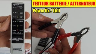 testeur de batterie et dalternateur lidl powerfix 12v présentation battery amp alternator tester [upl. by Nevetse]