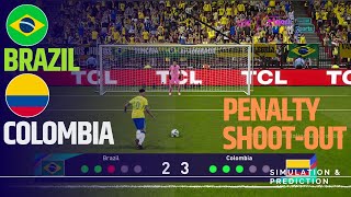 Penalty shootout ⚽ Brazil  Colombia 🏆 AMERICA CUP 2024  Video game simulation [upl. by Ewall936]