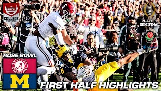 Rose Bowl HALFTIME HIGHLIGHTS Alabama Crimson Tide vs Michigan Wolverines  ESPN College Football [upl. by Enialedam432]