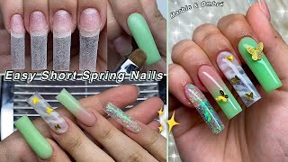 EASY SPRING POLYGEL NAILS🦋 BEGINNER FRIENDLY NAILS HOW TO MARBLE amp OMBRE  Nail Tutorial [upl. by Anahtor]