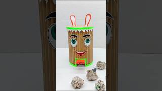 Science Project के लिए Dustbin कैसे बनाएं  How To Make Trash Bin From Cardboard shorts ytshorts [upl. by Milka439]