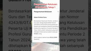 Pengumuman Kelulusan PPG Piloting Tahap 1 pppk casnpppk ppgguru [upl. by Ingalls]