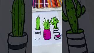 3 Different types of plants painting 😍😍 by brush pens creativity india art [upl. by Eleahcim]