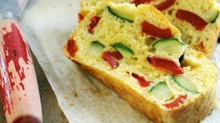 Recette  Cake courgettes et poivrons [upl. by Asare20]