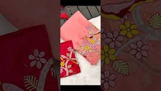 Cranchi cresh chiffon sarees  embroidery work blouse [upl. by Bertine]