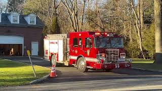 Scarsdale NY FD Car 2432 and Engine 55 responding to a residential AFA 242024 [upl. by Aliber887]