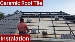 ceramic roof tile instalation keralaceramic ridge instalation [upl. by Omarr]