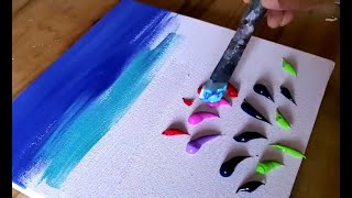 Easy Acrylic Painting Technique  Flower Field Painting  Abstract Painting  Step By Step [upl. by Herrington957]