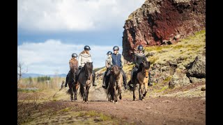 Riding Icelandic horses in Icelands magnificent Rauðhólar [upl. by Parrisch]