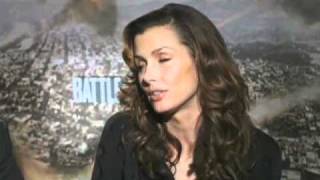 Michael Peña and Bridget Moynahan  Battle Los Angeles Interview [upl. by Map]