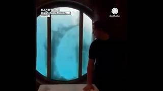 Cruise Chaos Hurricane Wave Slams 4th Floor of Cruise Ship 🌊🚢 [upl. by Litnahs]