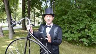 Pennyfarthing Martin Barnes demonstrates riding techniques [upl. by Arinayed487]