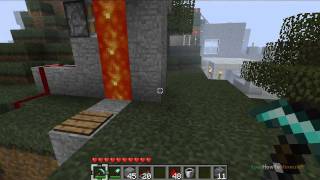 Piston Lava Door Tutorial  Minecraft Beta 17 [upl. by Eelynnhoj]