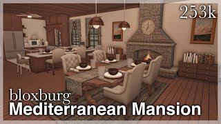 Bloxburg  Mediterranean Mansion Speedbuild interior  full tour [upl. by Jaret]