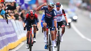 Mathieu van der Poel vs Tadej Pogacar In Epic Flanders Sprint Finish [upl. by Ilrahc]