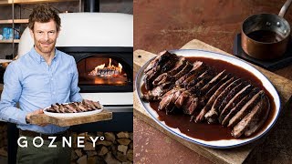 Butterflied Leg of Lamb in Red Wine  Guest Chef Tom Aikens  Gozney [upl. by Ayvid]