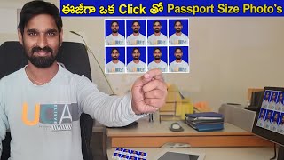 Passport Size Photo in Telugu  Adobe Photoshop Tutorial 2024  Create Passport Size Photos [upl. by Issor45]