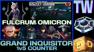 1v5 GRAND INQUISITOR SQUAD COUNTER wFULCRUM OMICRON  MODS  SWGOHTW [upl. by Ilse]