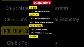 Class 10 Social Science Syllabus for Term 2  Class 10 Social Science Term 2 Syllabus shorts [upl. by Akimahc]