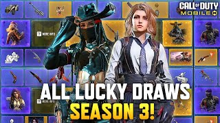 All Season 3 2024 Lucky Draws Legendary Dame  Mythic FFAR1  4 More Draws  Gameplay CODM Leaks [upl. by Nilya]