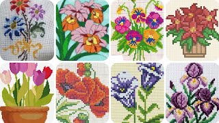 New embroidery multicoloured flowers fancy cross stitch embroidery designs [upl. by Canada314]