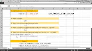 excel271  Funkcja DNIROBOCZENIESTAND i jej mało znany argument [upl. by Llenor]