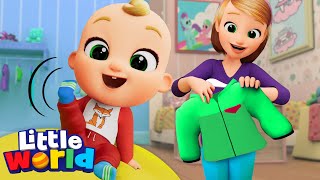 Let’s Get Dressed Song  Learning With Nina And Nico  Little World Nursery Rhymes [upl. by Hakim]