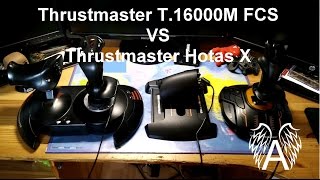 Test comparatif Joystick Thrustmaster T16000M FCS avec palonnier [upl. by Salchunas]