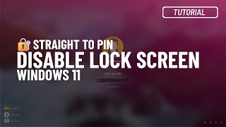 Windows 11 Disable Lock Screen permanently [upl. by Taima]