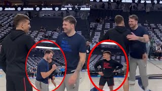 Luka Doncic challenged Bogdan Bogdanovic to shot THREEPOINTERS from HALF COURT [upl. by Ennairak819]