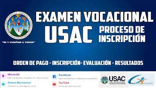 EXAMEN VOCACIONAL USAC  PROCESO DE INSCRIPCIÓN [upl. by Eirrahs]