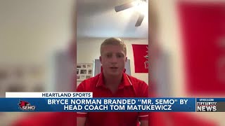 SEMO LB Bryce Norman branded quotMr SEMOquot by head coach Tom Matukewicz [upl. by Oira]