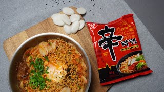 Rice Cake Shin Ramen Potato Noodle  Tasty Recipe  Nongshim  농심 [upl. by Ecirum]