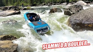 Idaho Day 2 Jackstands Jet Boat Sustained MAJOR DAMAGE and Nearly Got Swallowed By This HUGE Rapid [upl. by Naitsabes]