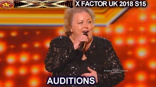 Jacqueline Faye 53 Farm Girl “Youre My World” STANDING OVATION AUDITIONS week 1 X Factor UK 2018 [upl. by Attegroeg9]