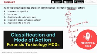 Important Forensic Toxicology MCQs amp Explanation  NFAT NFSU CUET PG Exam  Part 4 Classification [upl. by Terag]