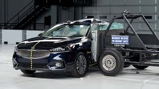 2017 Kia Cadenza side IIHS crash test [upl. by Adnwahsal538]