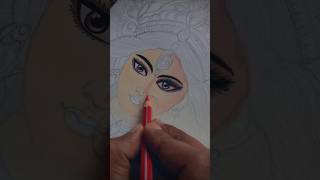 Durga Mata drawing ✏️❤️  Navratri drawing  Navratri Special durgapuja durgamaa [upl. by Kashden]