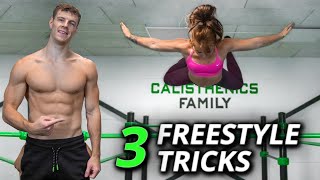 3 EASY Freestyle Calisthenics Tricks EVERYONE can learn ft Melanie Driessen [upl. by Quitt]